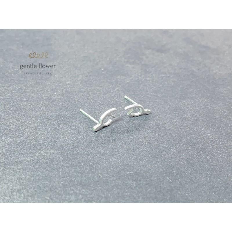 Bông Tai Bạc Ta Nữ Đơn Giản đính kèm hoạ tiết nữ tính Gentle Flower