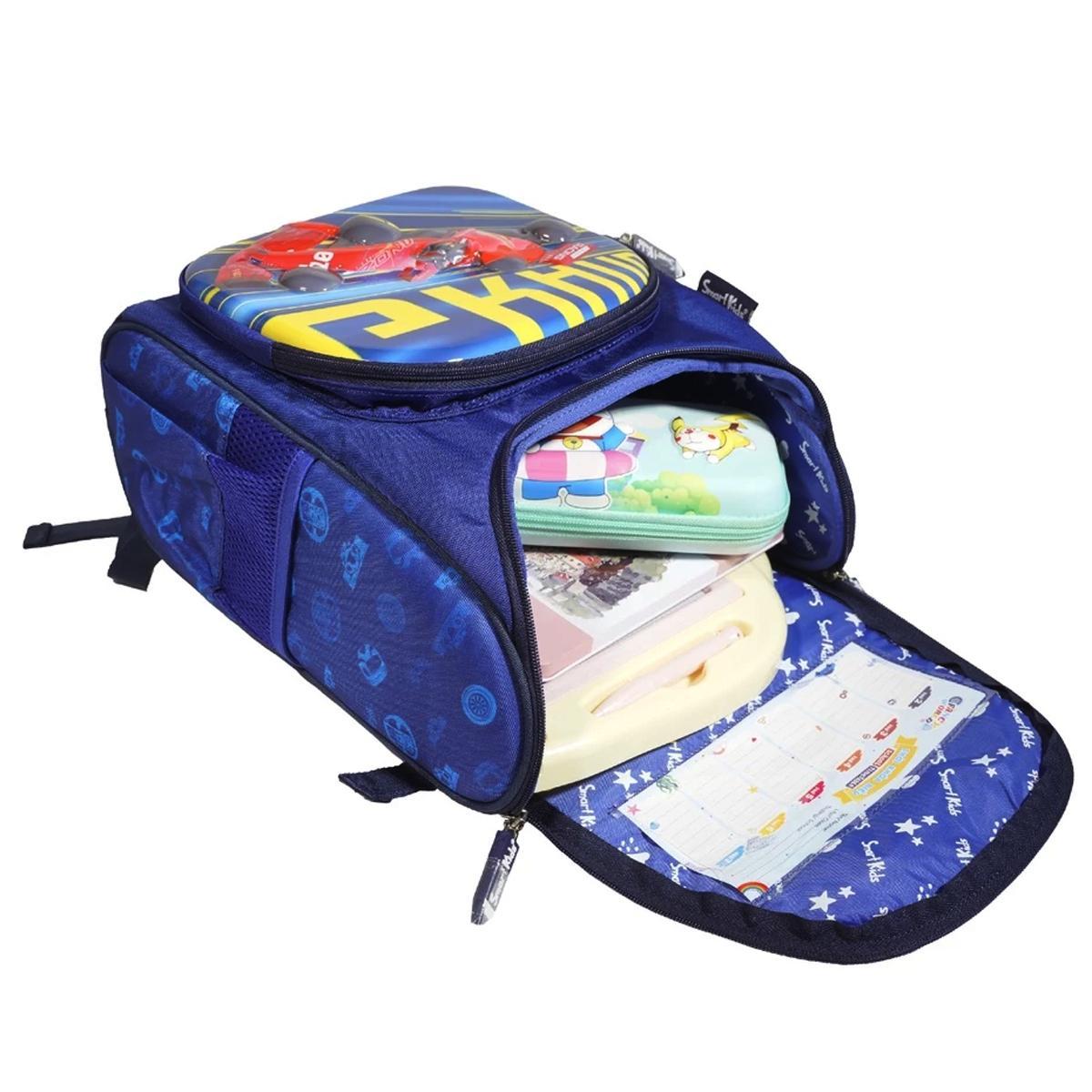Ba Lô Chống Gù Fancy World- F1Car - SmartKids B-030 - Màu Xanh Đậm