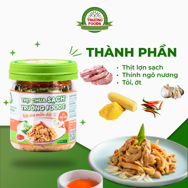 Combo 3 Hộp Thịt Chua Tỏi Ớt Trường Foods 180g/Hộp