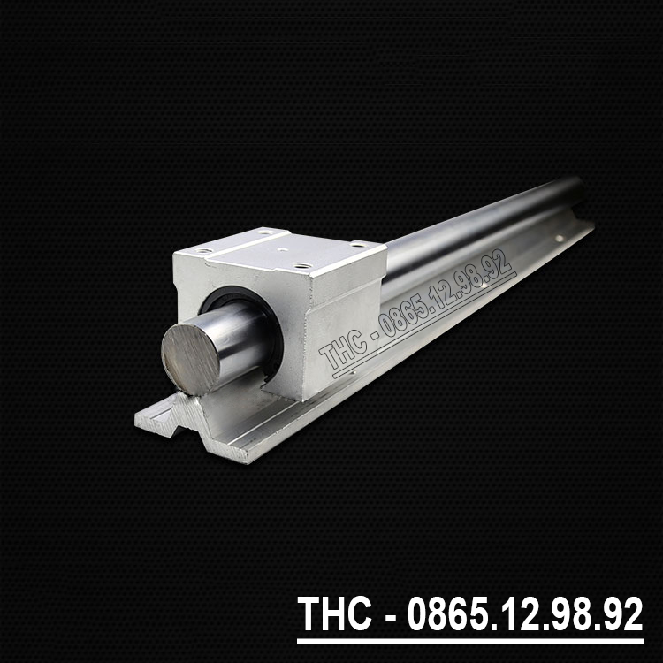 Thanh ray trượt tròn có đế SBR dài 1 mét phi 25mm