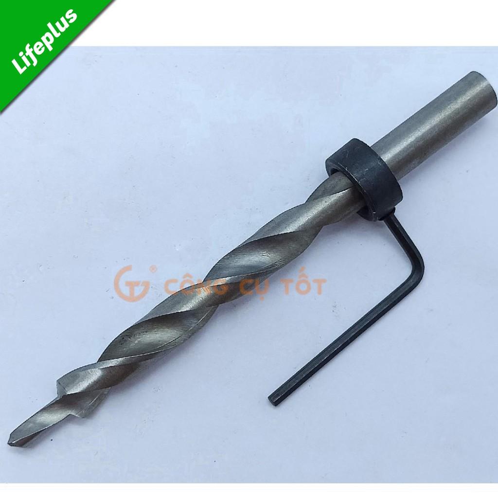 Mũi khoan xiên 2 tầng trụ xoắn trắng 4.2 - 9.0mm chuôi tròn dài 125mm