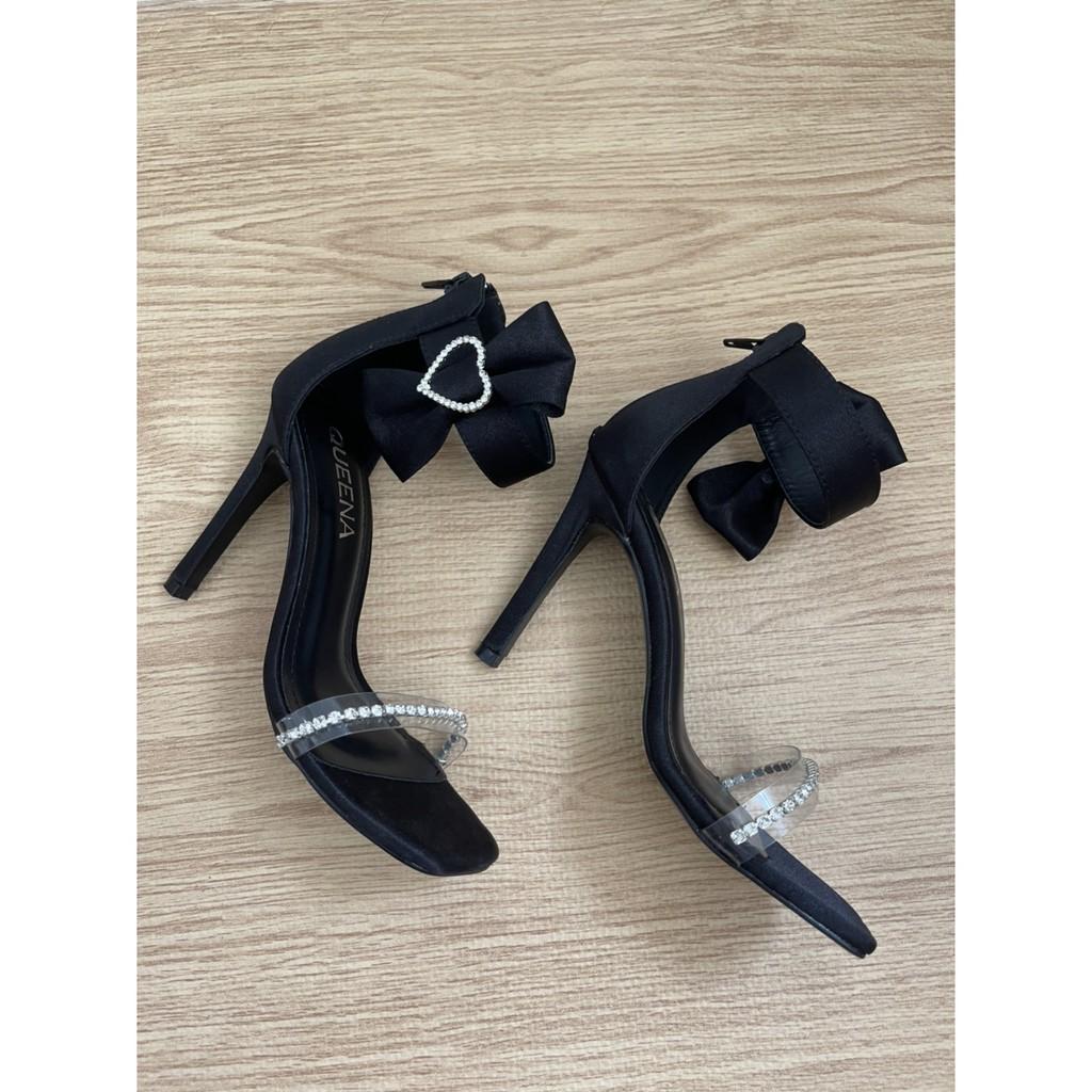 Giày cao gót đính nơ sang trong 10cm