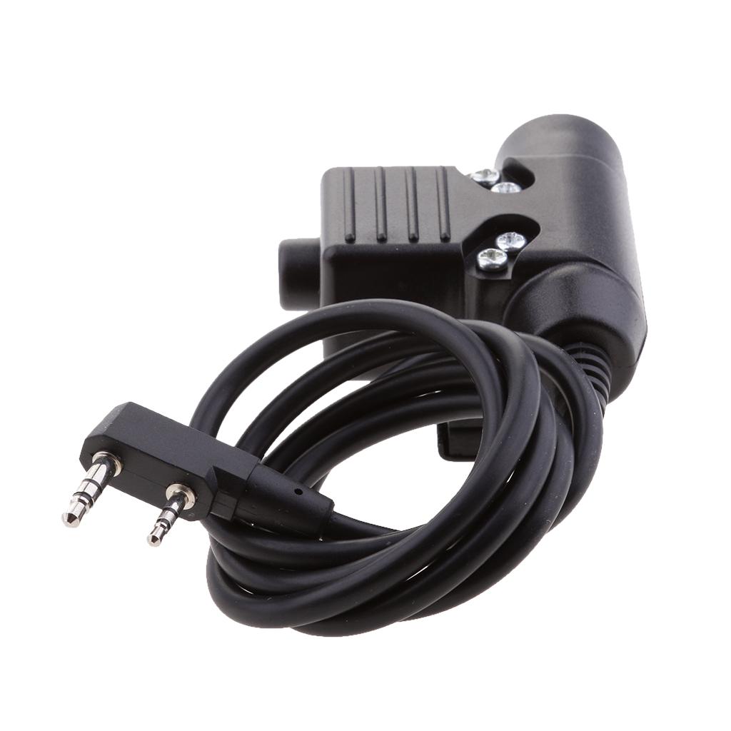 Waterproof PTT Cable Plug for U94 Z Headset Noise Reduction Earphone Kenwood Walkie Talkie
