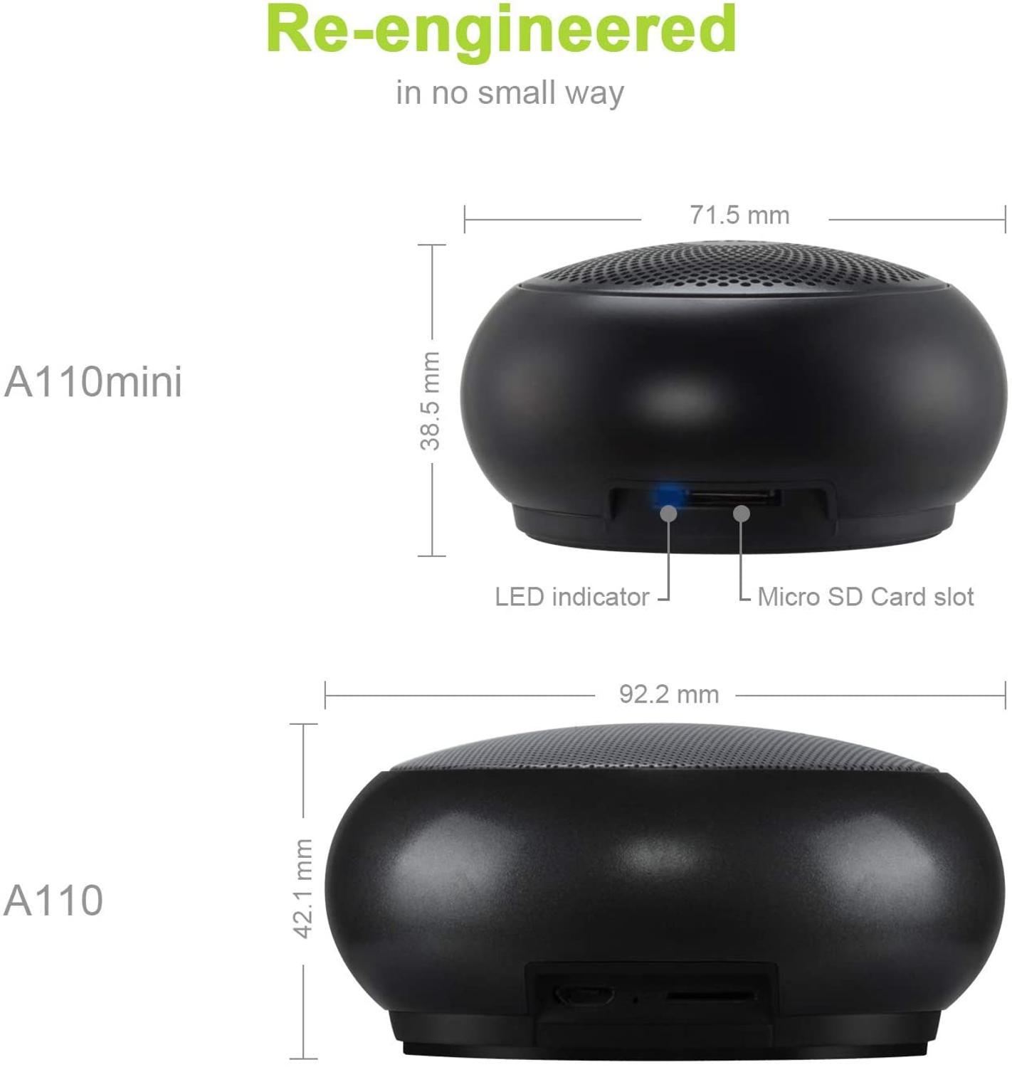 EWA A110 Loa Mini Bluetooth Không Dây Di Động Âm Thanh Lớn Bass Mạnh Vỏ Kim Loại Dành Cho Thiền Loa Siêu Trầm Loa Karaoke Color: A110mini-gray