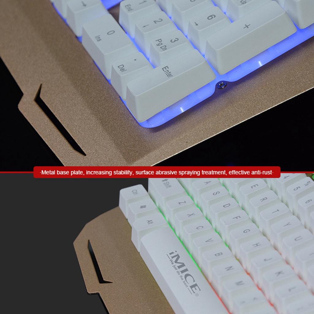 Bàn phím chơi game IMICE AK-400 tích hợp đèn LED nhiều màu sắc cho máy tính