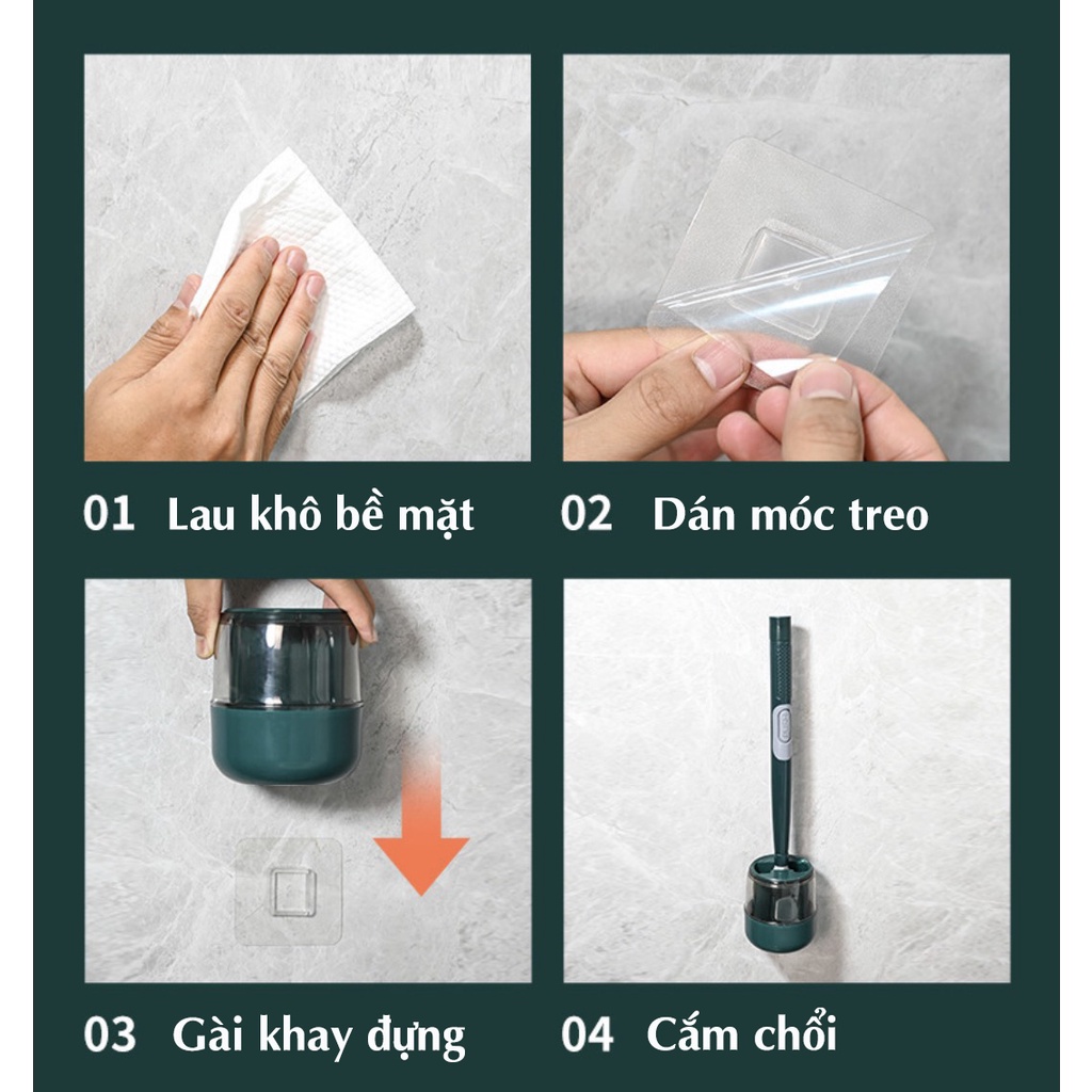 Cọ Bồn Cầu Toilet Nhà Vệ Sinh Cao Cấp Kèm Giá Cắm Chổi  Silicon - Hàng Loại 1 - Chính Hãng MINIIN