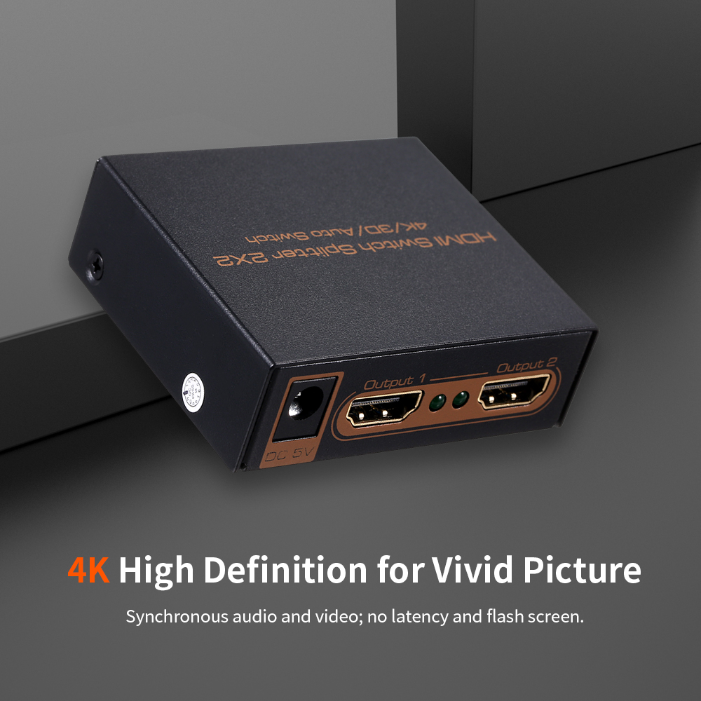 Bộ Chuyển Mạch Hiệu Ứng 3D Splitter 2 In 2 Out 4K Full HD 1080p Cho Máy Tính Xách Tay / Stb / Xbox / Máy Chiếu