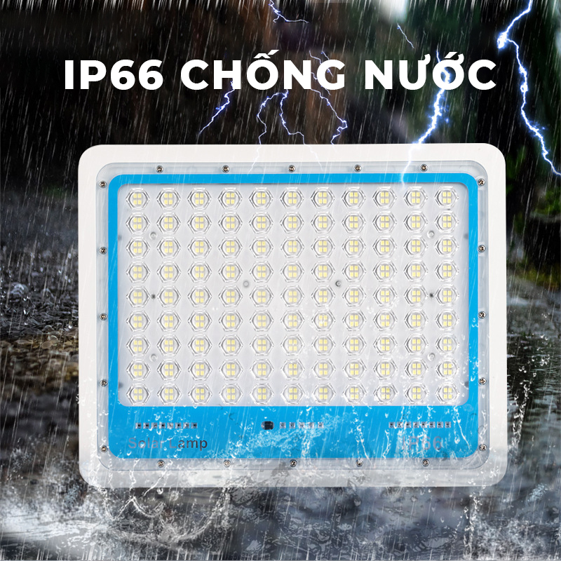 Đèn Led năng lượng mặt trời, chiếu sáng sân vườn, thời gian sạc nhanh và sáng lâu, kèm điều khiển từ xa