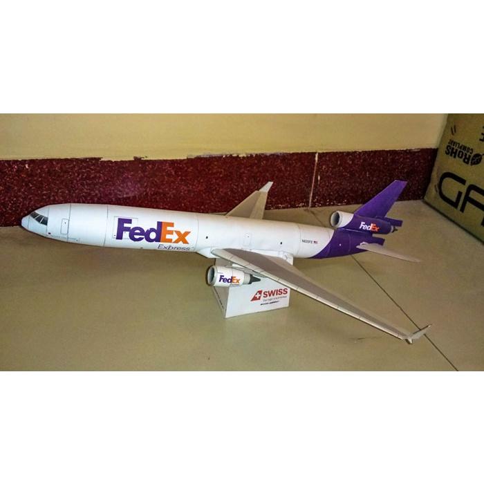 Mô hình giấy máy bay Fedex Express MD-11 tỉ lệ 1/100