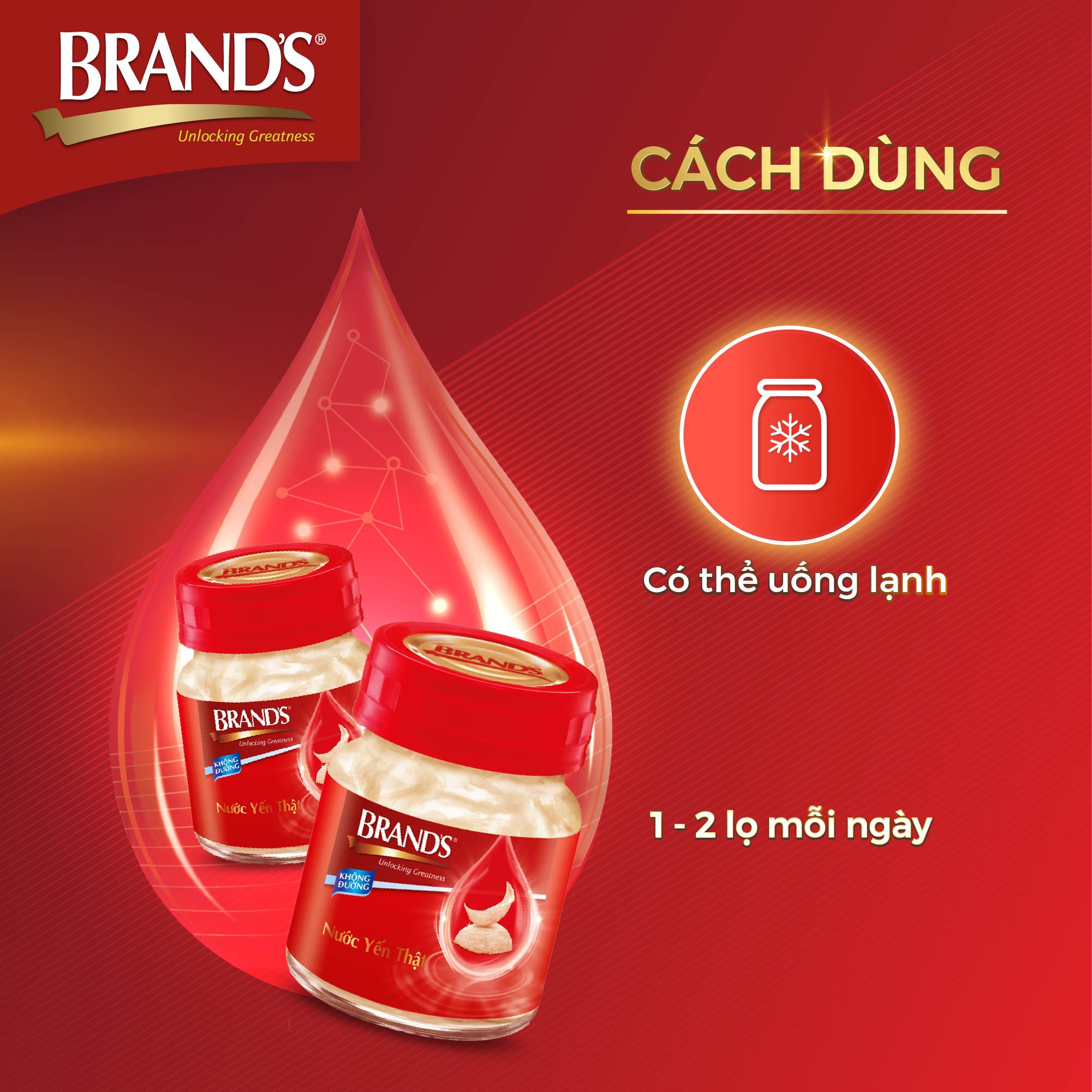 Combo 5 Nước yến thật BRAND'S Không Đường (70 ml x 30 lọ)