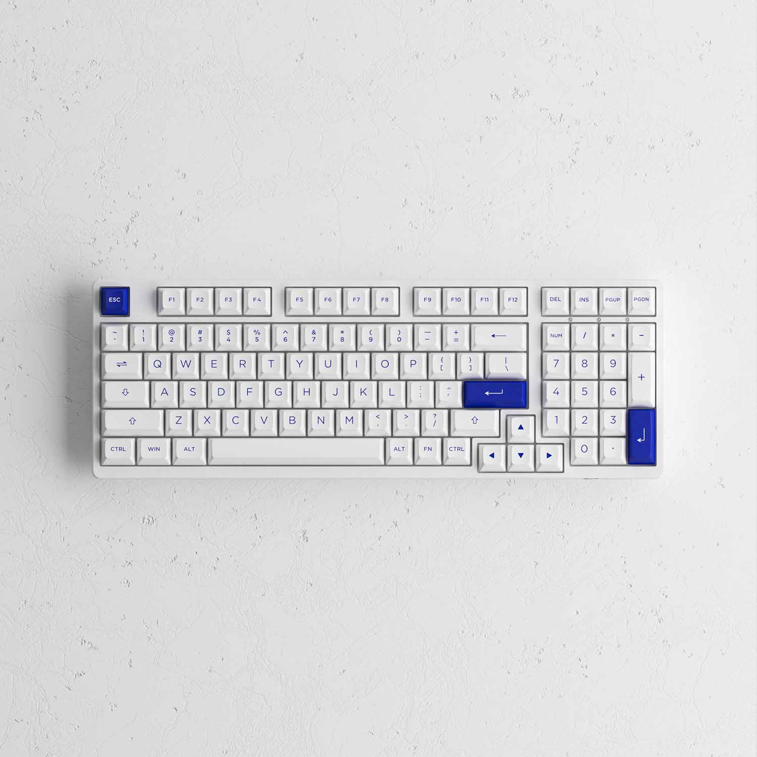 Bàn phím cơ AKKO 3098N Multi-modes Blue on White (Bluetooth 5.0 / Wireless 2.4Ghz / Hotswap / Foam tiêu âm / TTC switch) - Hàng chính hãng