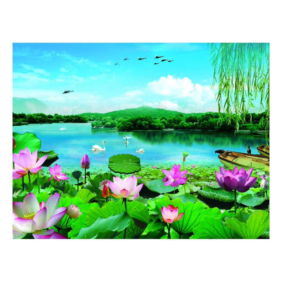 Tranh Dán Tường Sơn Thủy 3D ST097