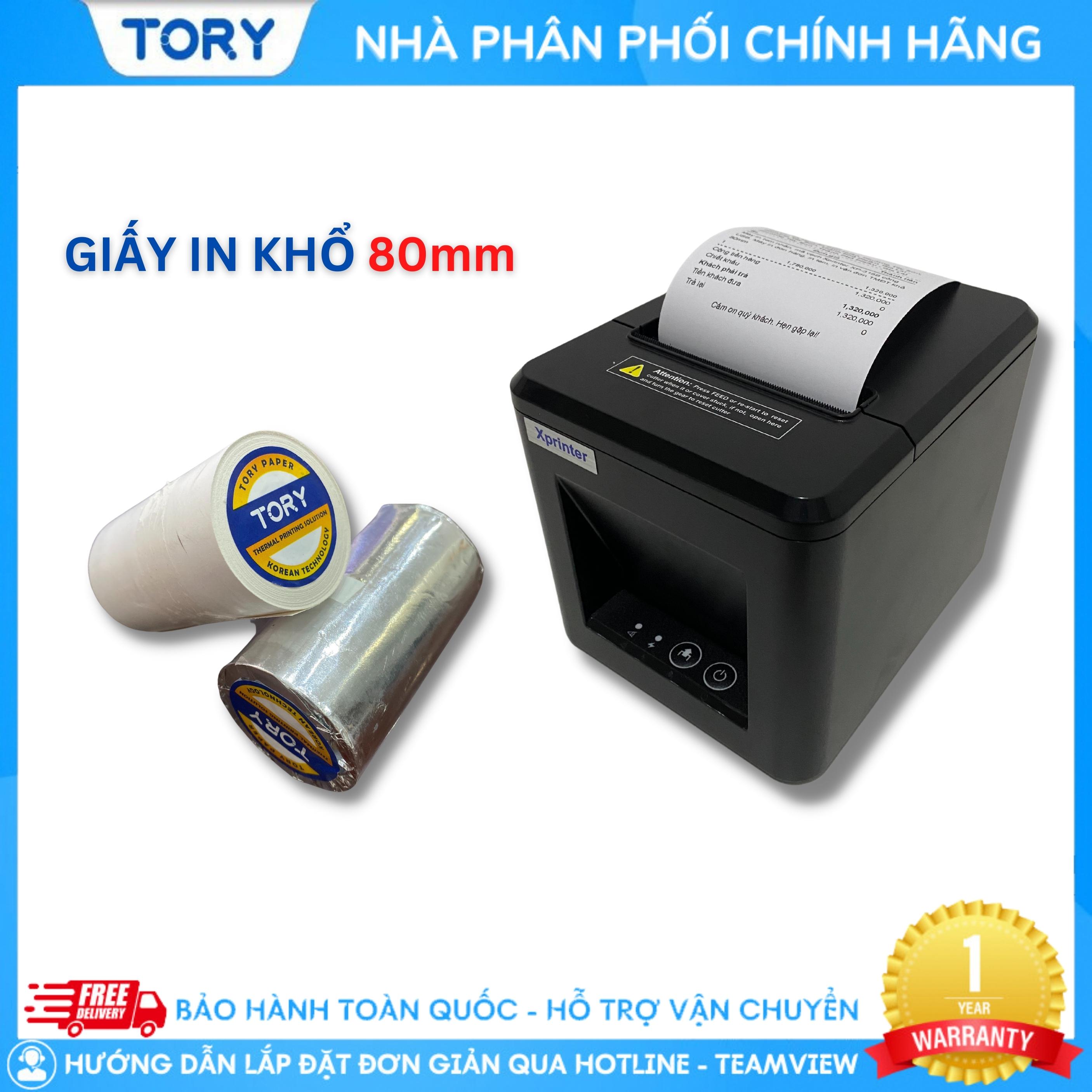 Máy in nhiệt, in bill, in hoá đơn XPRINTER T80U khổ 80mm kết nối cổng USB, tặng kèm cuộn giấy in [HÀNG CHÍNH HÃNG]