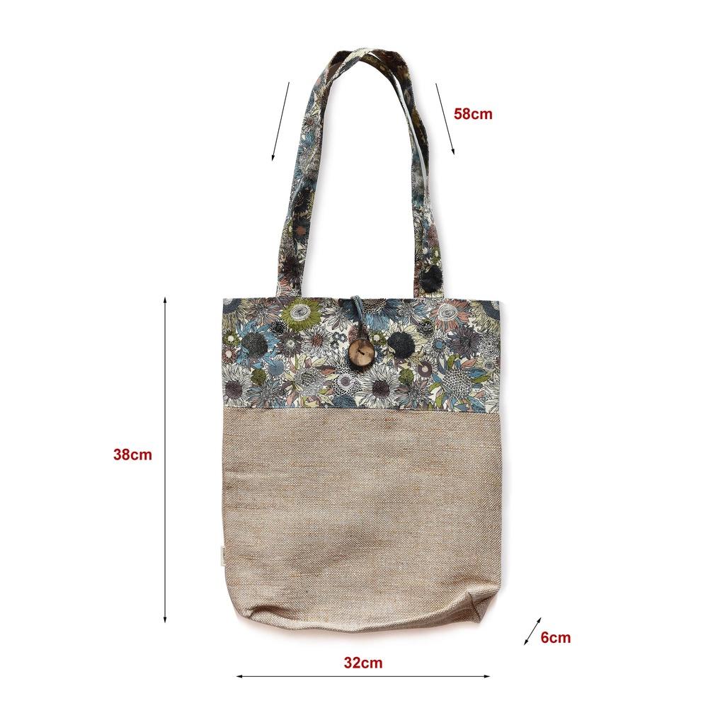 Túi tote phối hoa INDABYO thương hiệu TOMATO HANDMADE đi học, đi làm, đi chơi