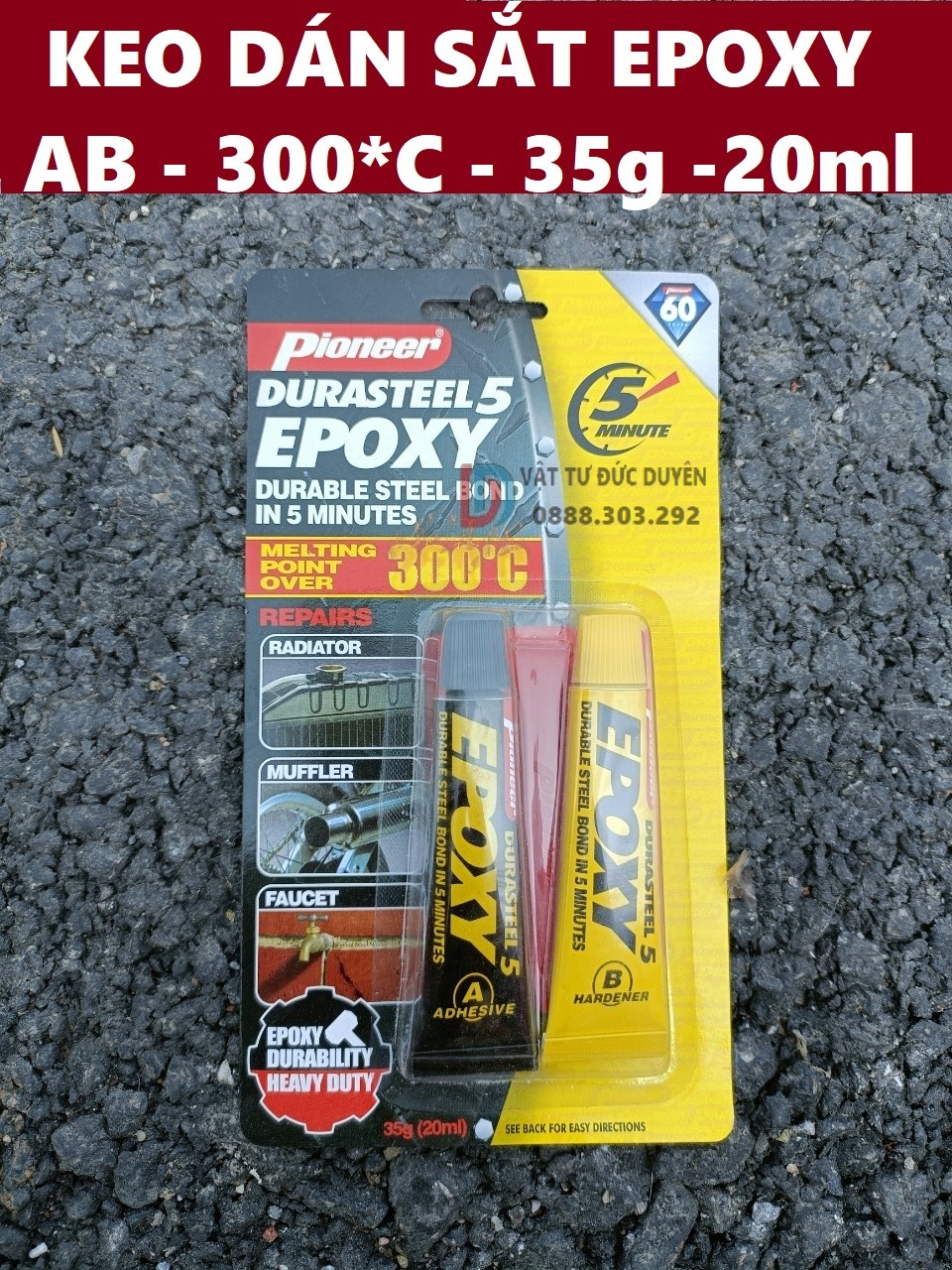Keo dán kim loại EPOXY chịu nhiệt độ 300 độ C siêu chắc , siêu bền 35g