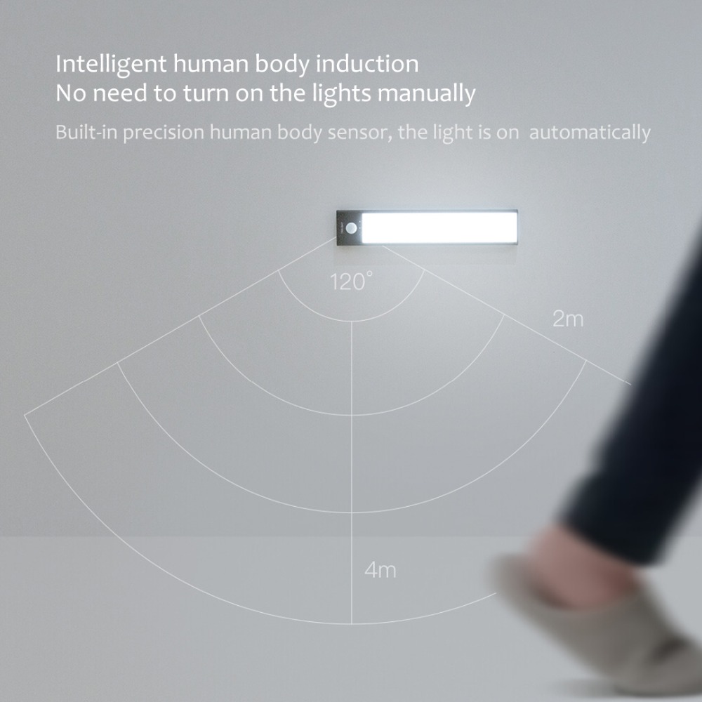 [2021 QUỐC TẾ] Đèn led thanh cảm biến tích điện Xiaomi Yeelight - Ánh sáng vàng 2700k, 20-40-60cm, pin sạc type C, điều chỉnh độ sáng