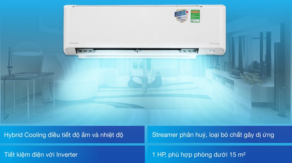 Máy lạnh Daikin Inverter 1HP FTKZ25VVMV- Hàng Chính Hãng-Giao Hàng Toàn Quốc