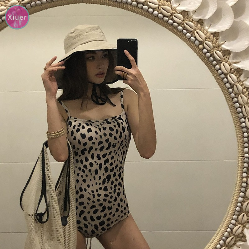 Korean style swimsuit, sexy leopard print one-piece swimsuit, bikini, high-quality fabric, beachwear#X17