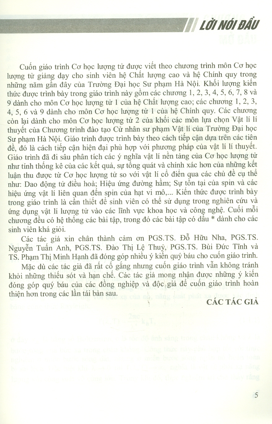 Sách - Giáo Trình Cơ Học Lượng Tử