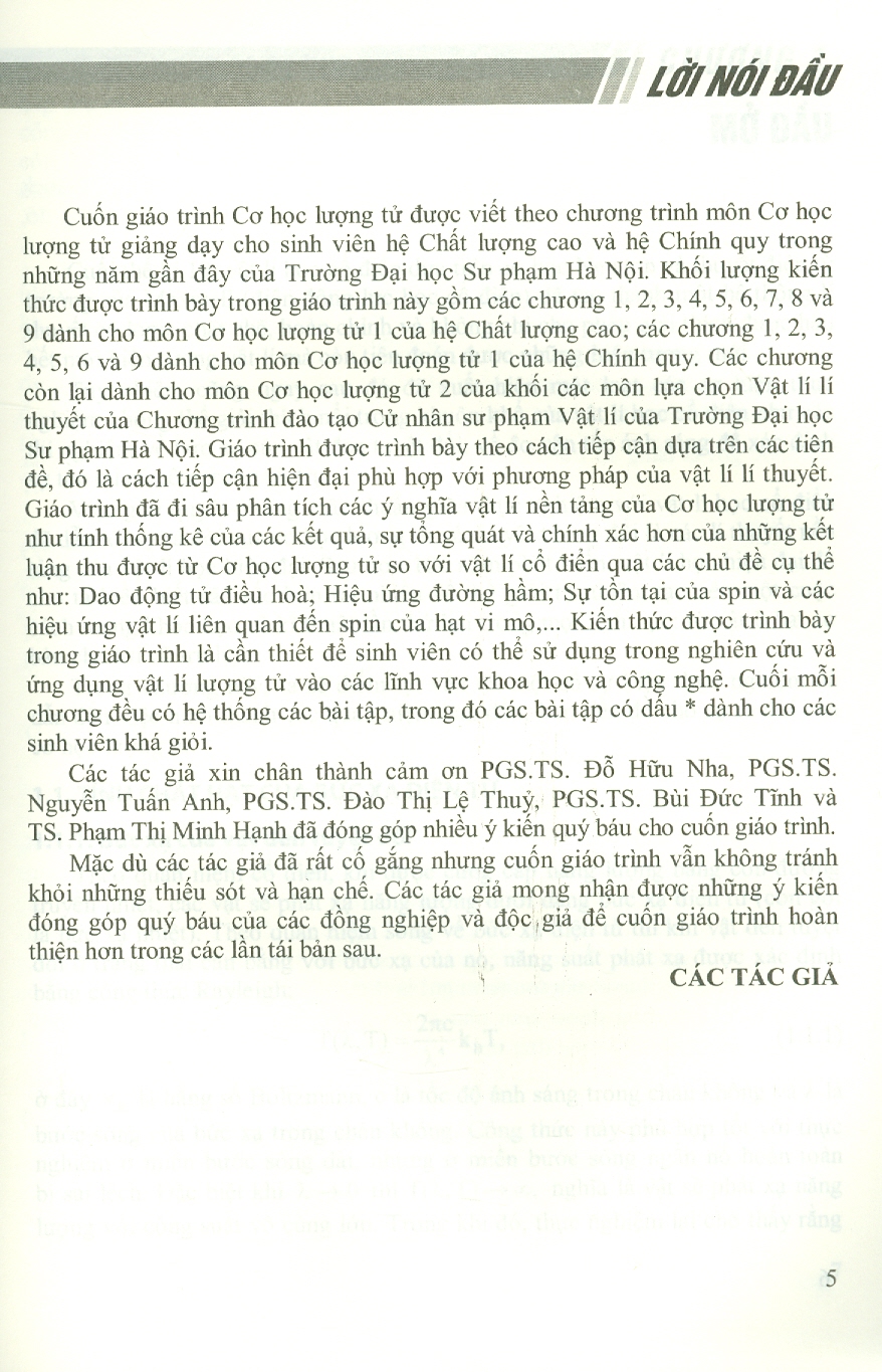 Sách - Giáo Trình Cơ Học Lượng Tử