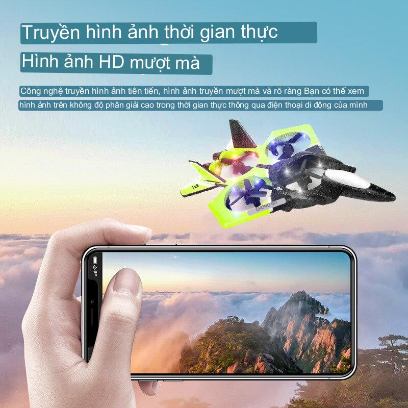 Máy bay điều khiển từ xa đồ chơi drone rc bằng xốp phản lực 4 mô tơ pin sạc, quà tặng sinh nhật cho bé