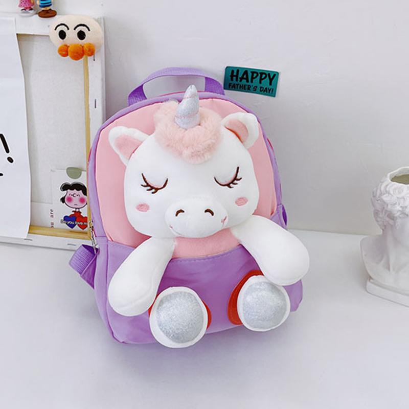 Mini Hoạt Hình Sang Trọng Kỳ Lân Ba Lô Trẻ Em Học Kawaii Ba Lô Bé Gái Mẫu Giáo Ba Lô Tập Đi Cho Bé Bé Học