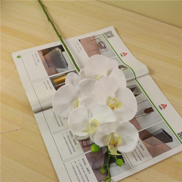 Cành lan 5 bông thân đốm chất liệu cao su cao cấp- giả mà như thật- Không kèm chậu