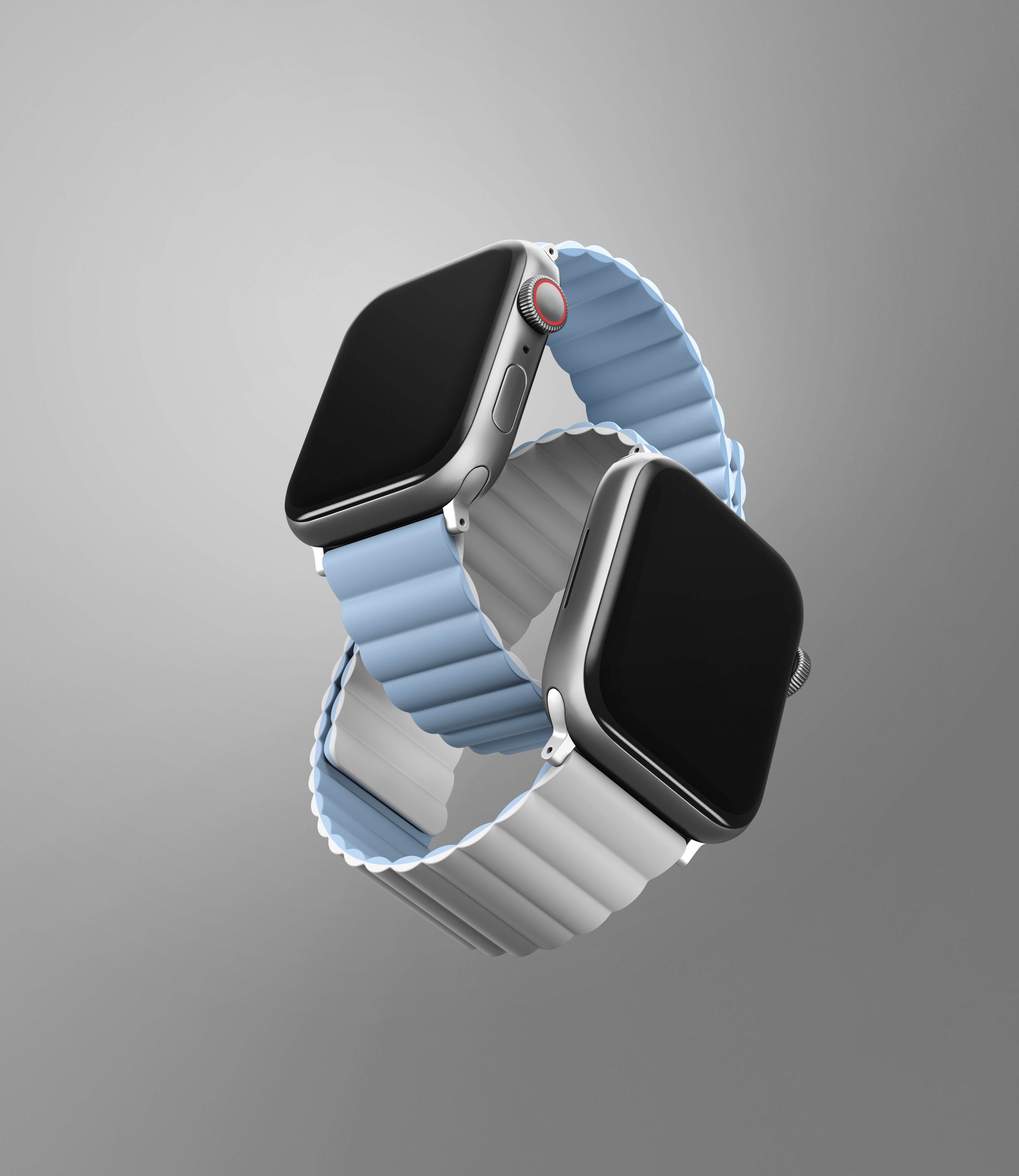 Dây Đeo Dành Apple Watch Uniq Revix Reversible Magnetic Silicone 384041Mm - Hàng Chính Hãng - Whiteblue
