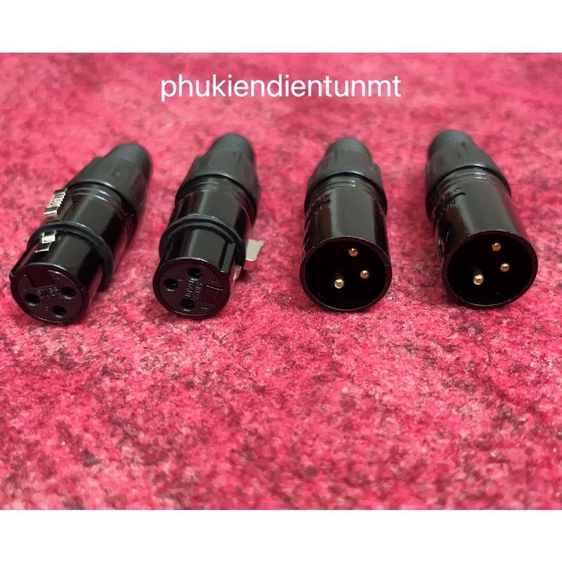 Rắc canon , XLR hàn dây đen đẹp