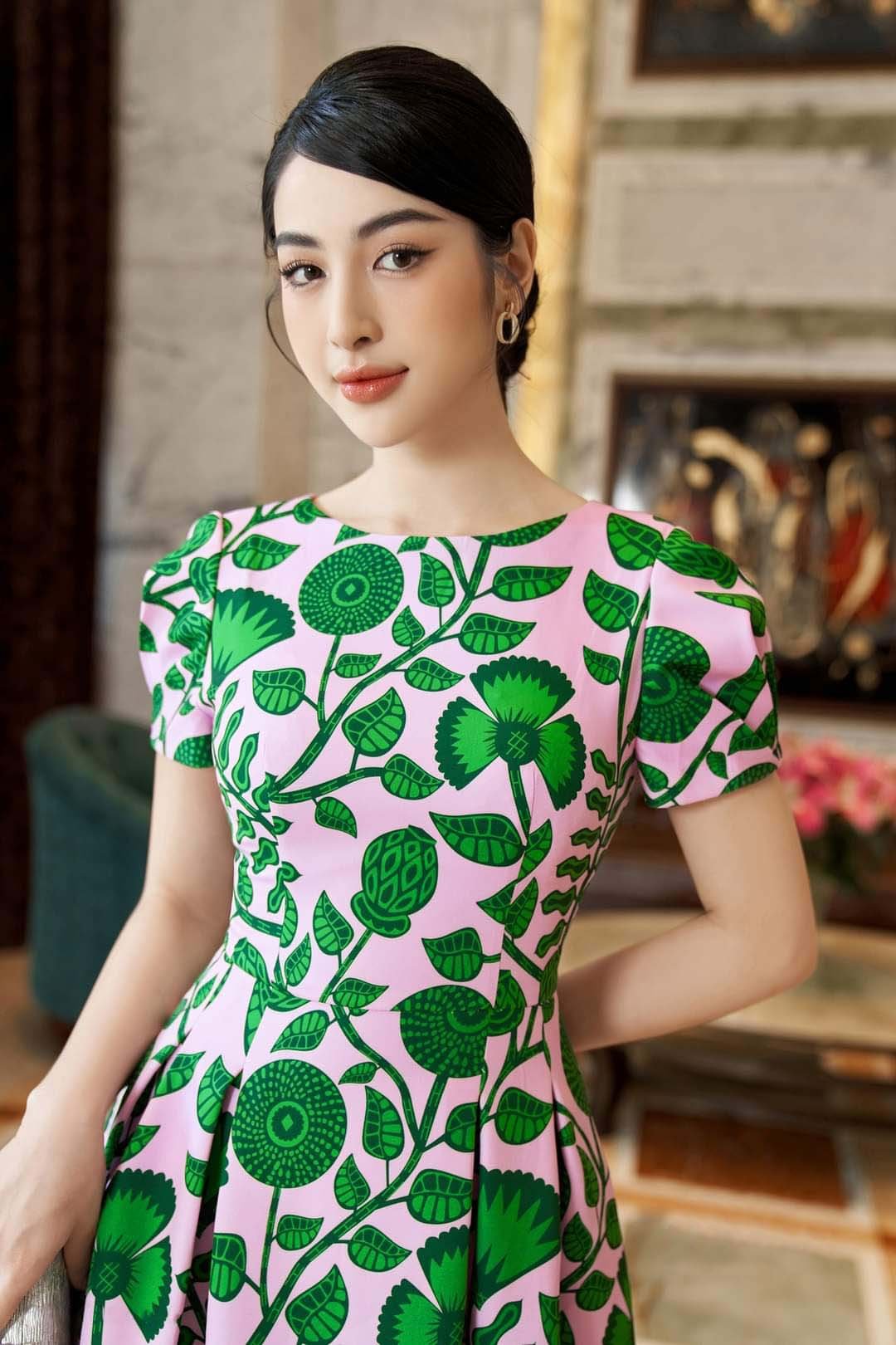 Hình ảnh Đầm thiết kế hoa dây in 3d D028- Ladyfashion