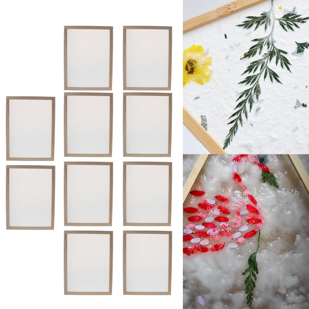 10 Bộ Cổ Làm Giấy Phương Pháp Bằng Gỗ Làm Giấy Thủ Công Papermaking Khuôn Mẫu Khung Màn Hình 30X40 Cm Cho tự L