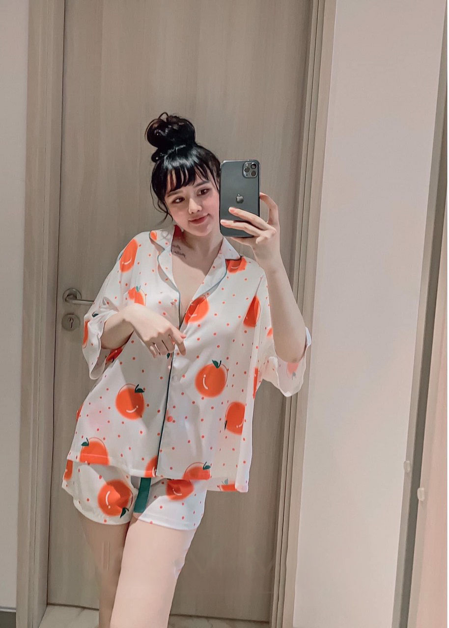 Đồ Bộ Lụa Satin Tay Cánh Dơi Quần Đùi