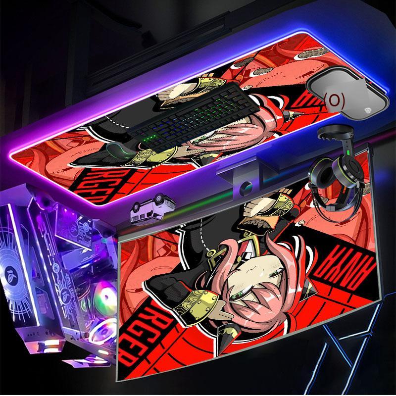 Phong Cách Mới Nhất Lock Edge RGB Dạ Quang Miếng Lót Chuột Chơi Game Chống Trượt Cô Gái Hoạt Hình Quá Khổ Sạc Không Dây Miếng Lót Chuột