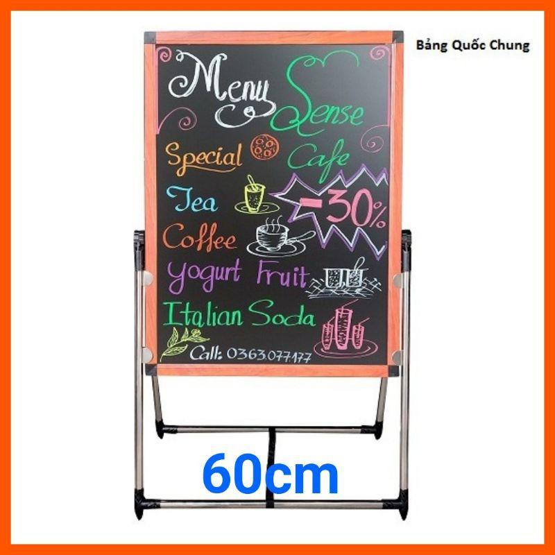 Bảng gỗ viết Menu 60x80cm kèm kệ inox