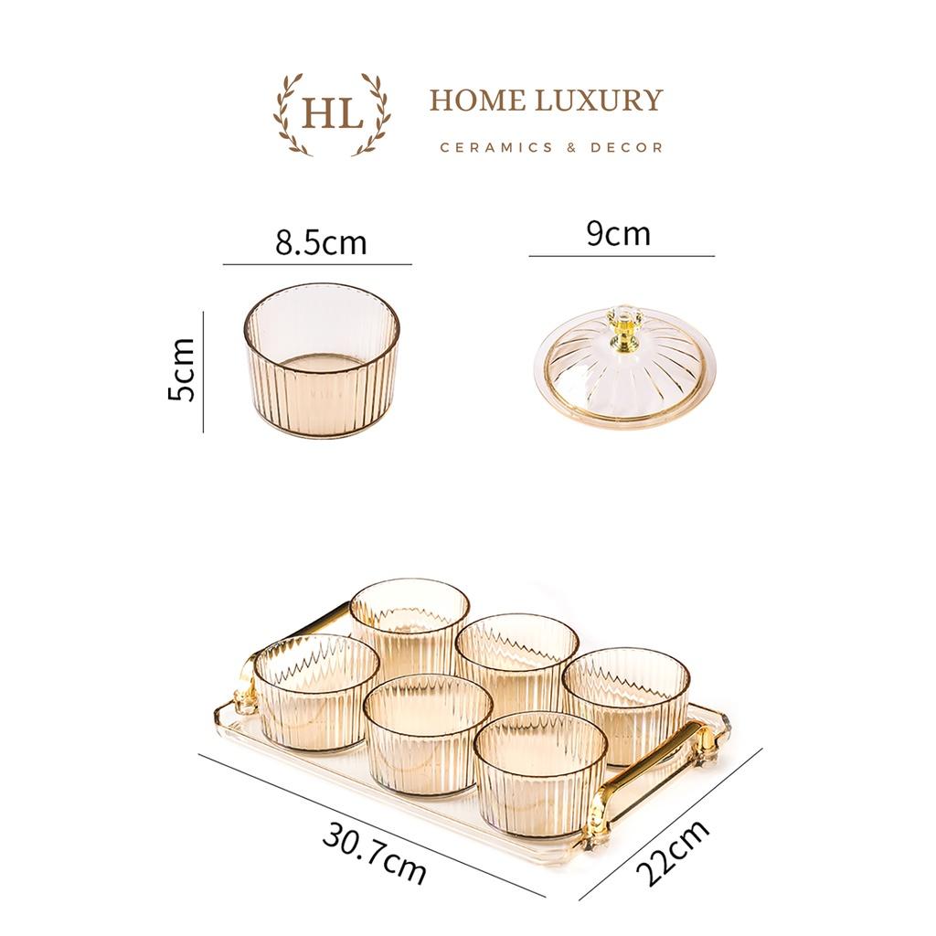 Khay Mứt Tết 2023 | Khay đựng bánh kẹo mứt tết Home Luxury Decor Chất liệu Mica Cao Cấp - Xuất xứ Đài Loan