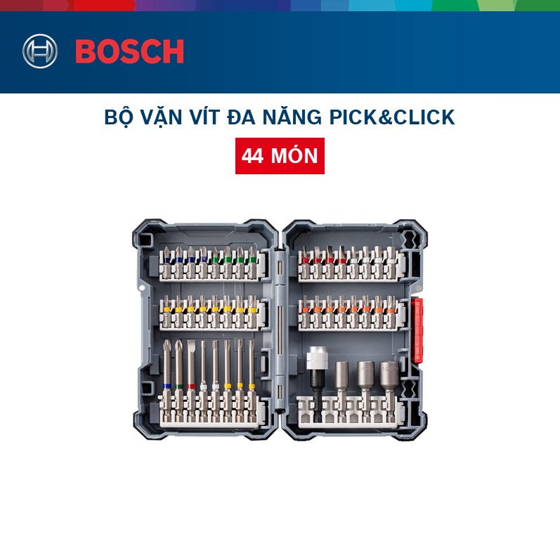 Bộ vặn vít Bosch Pick &amp;amp; Click 44 món