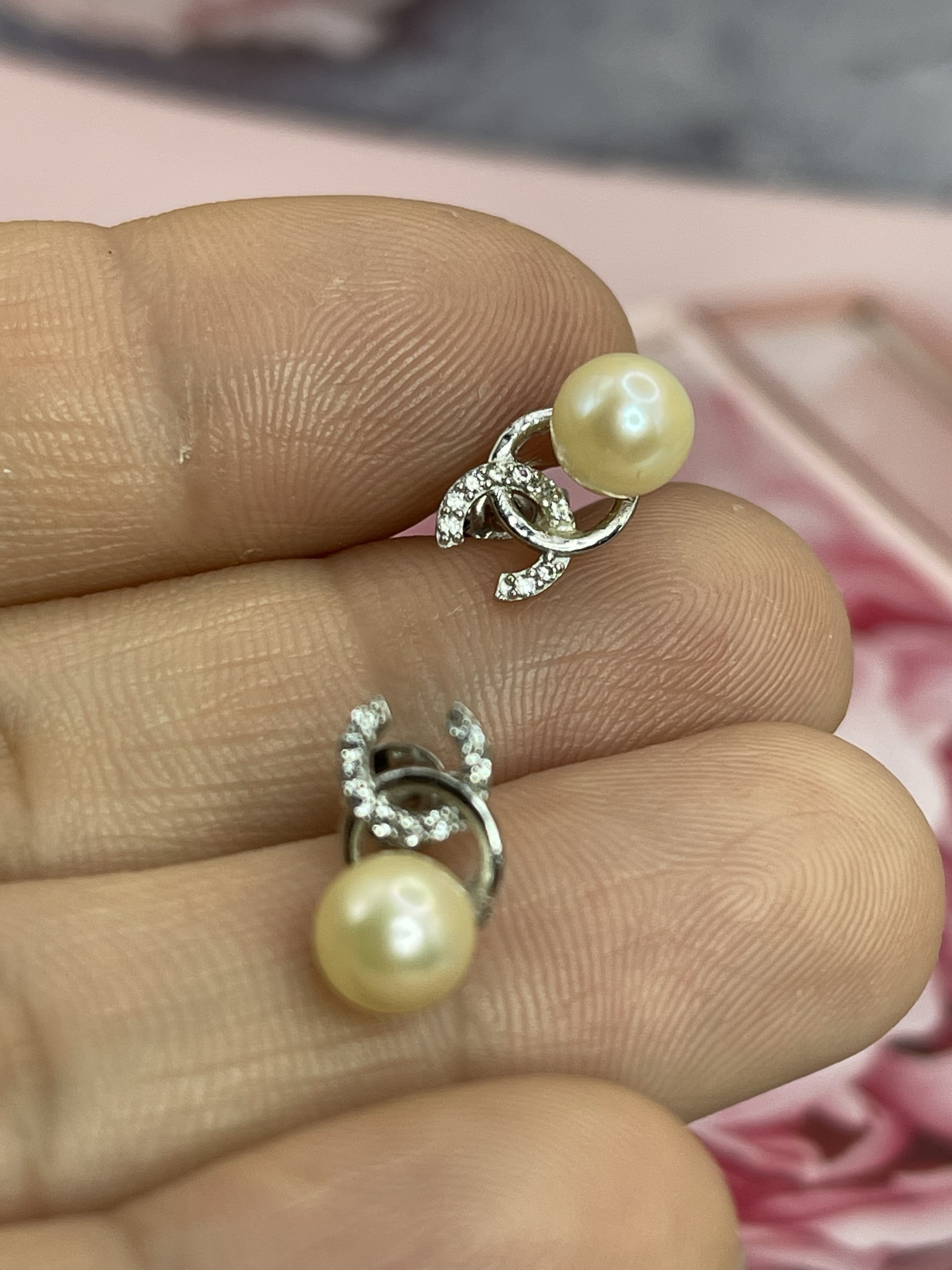 Hoa tai Bạc 925 xi Kim và Trai biển Akoya