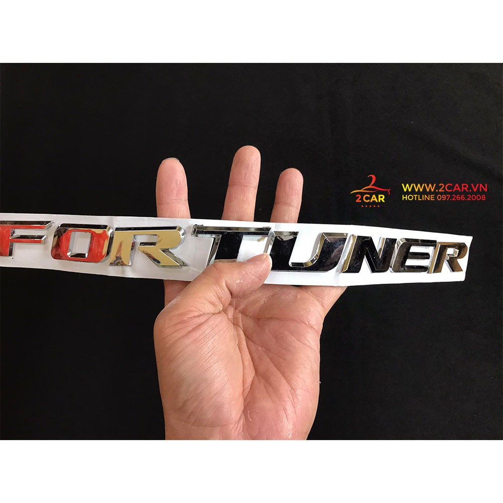 Tem logo chữ nổi Fỏtuner dán trang trí xe ô tô Fortuner 3D