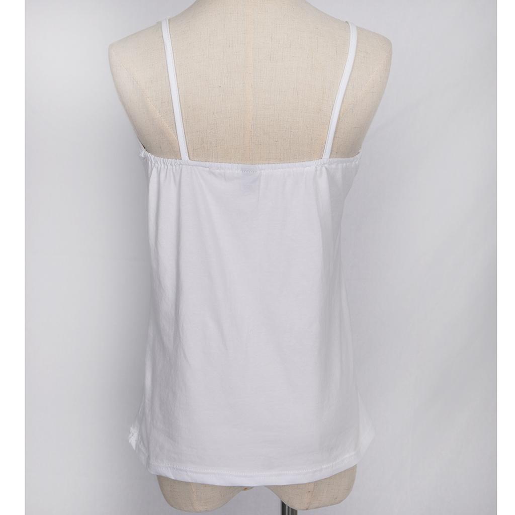 Girls Ladies Women Cotton Tank Tops Sleeveless Lace Vest Blouse Crop Top