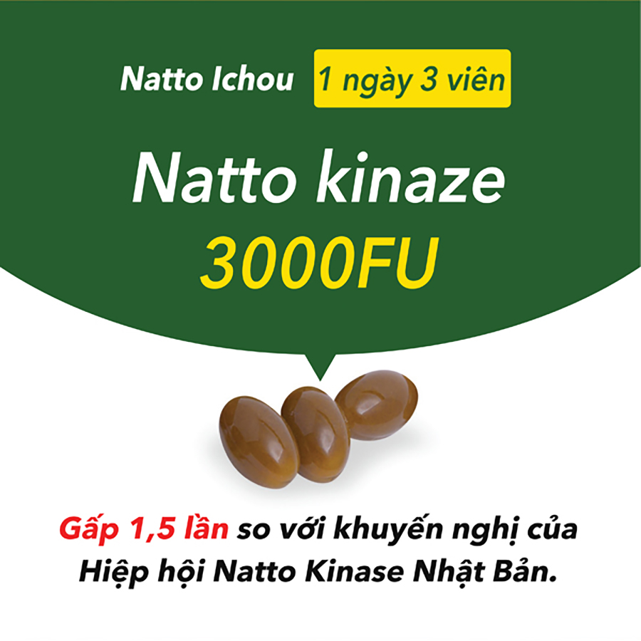 Combo 3 Hộp Natto Ichou Phòng Ngừa Đột Quỵ, Bổ Não Genki Fami Nhật Bản Nattokinase 3000FU