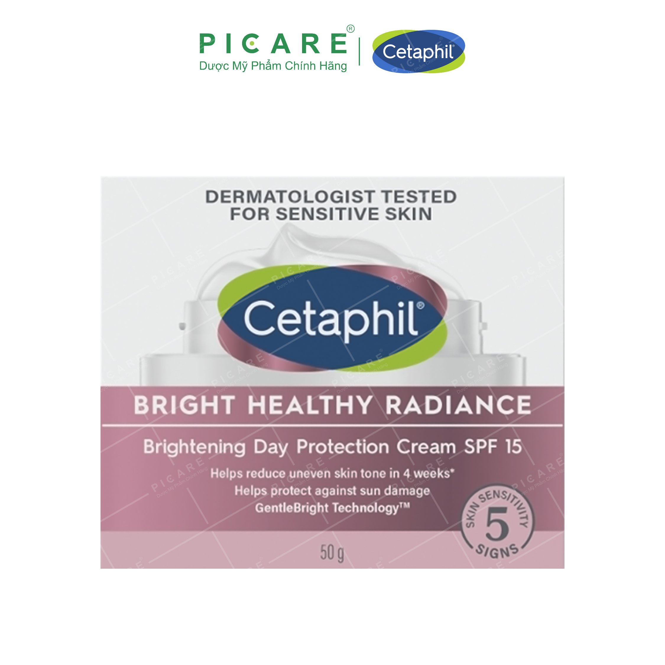 Kem dưỡng ẩm làm sáng da ban ngày Cetaphil Bright Healthy Radiance Day Protection Cream SPF15 50g