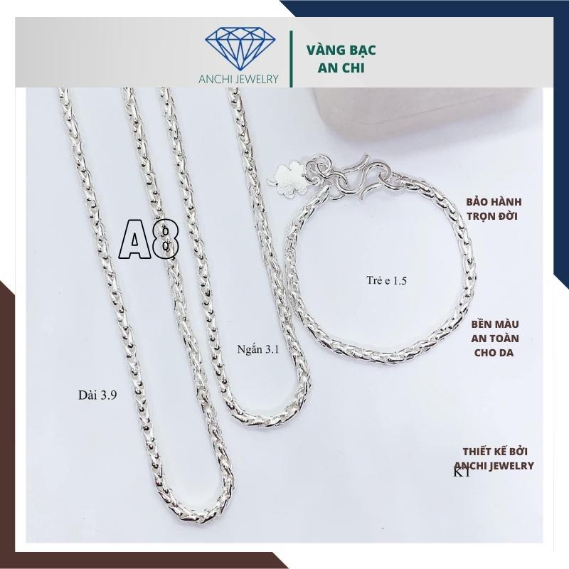 Quà tặng nước rửa bạc,Dây chuyền,lắc tay bạc thật cho bé trai,vòng cổ bạc,An chi jewlery