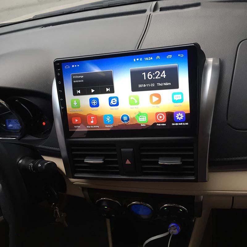 Mặt dưỡng kèm dây nguồn lắp màn hình android cho xe TOYOTA VIOS 2012-2018