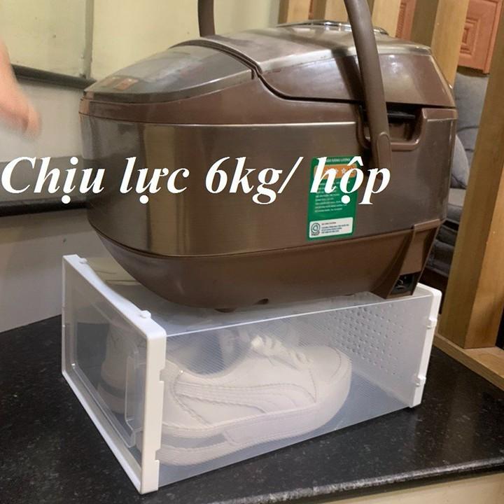 COMBO 5 Hộp Giày Dép Nhựa Cứng Cửa Ngang, Tủ Kệ Giày Dép Size Lớn Cao Cấp