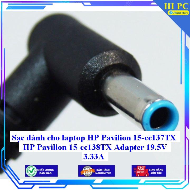 Sạc dành cho laptop HP Pavilion 15-cc137TX HP Pavilion 15-cc138TX Adapter 19.5V 3.33A - Kèm Dây nguồn - Hàng Nhập Khẩu