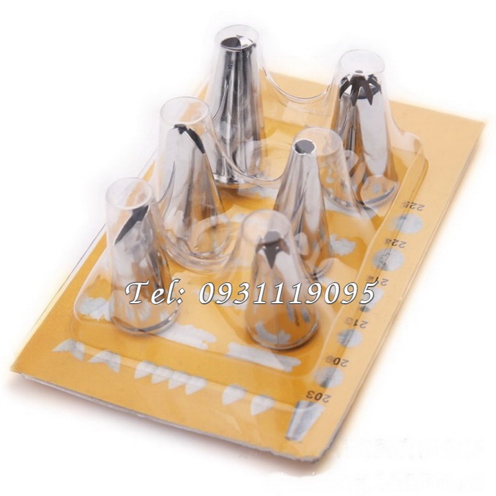 Bộ 6 đuôi bắt bông kem – Dụng cụ làm bánh kem – Mã số 1053