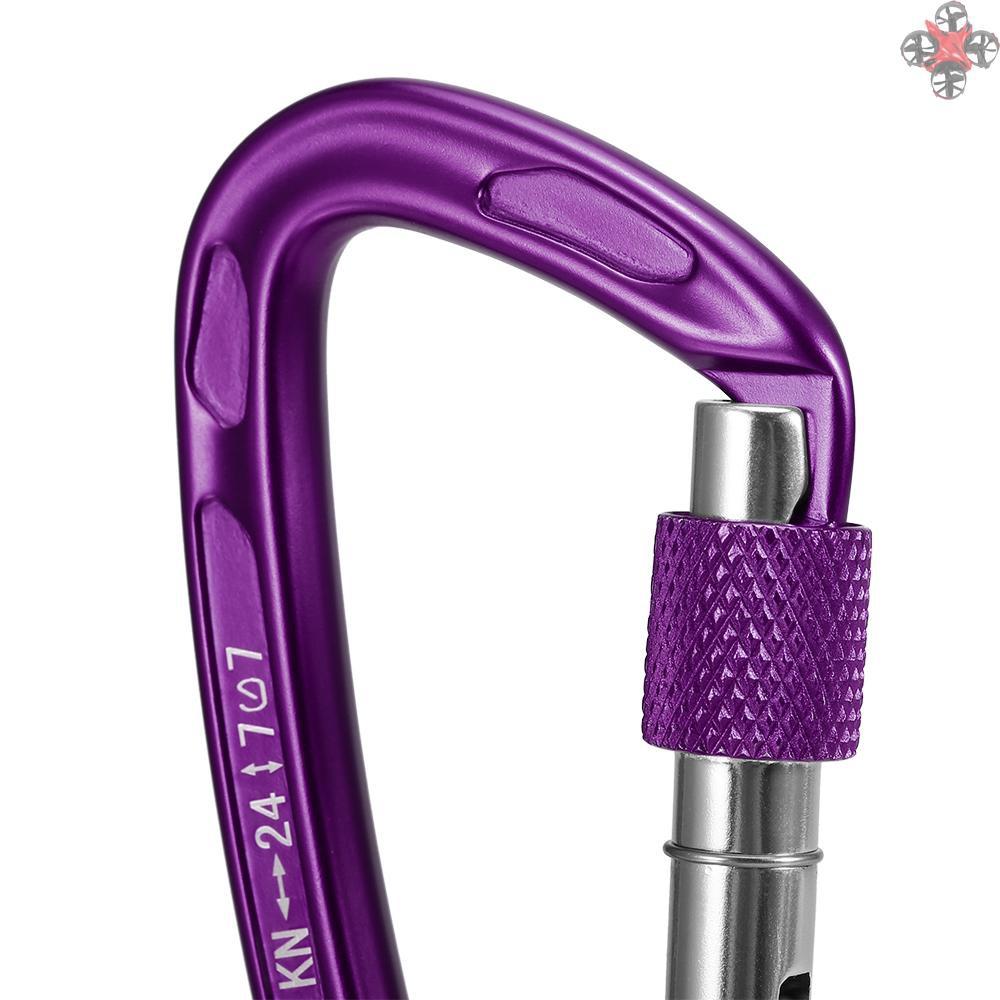 TOP 24KN Twist Locking Gate Carabiner Heavy Duty Auto Lock Carabiner Outdoor D-ring Buckle Climbing Rappelling Canyoning Hammock Locking Clip