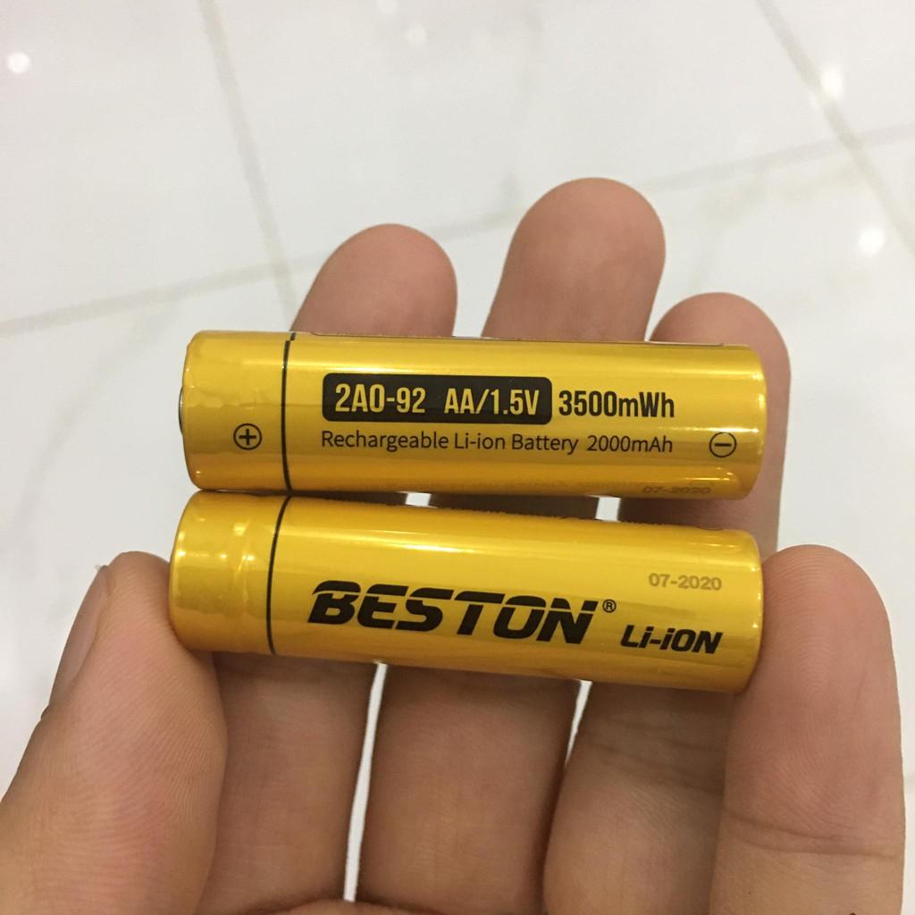Pin Sạc Aaaaa Beston Chính Hãng 1.5V Kèm Bộ Sạc Nhanh Tự Ngắt Hàng Cao Cấp - Lẻ 2 Pin Aa3500Mwh