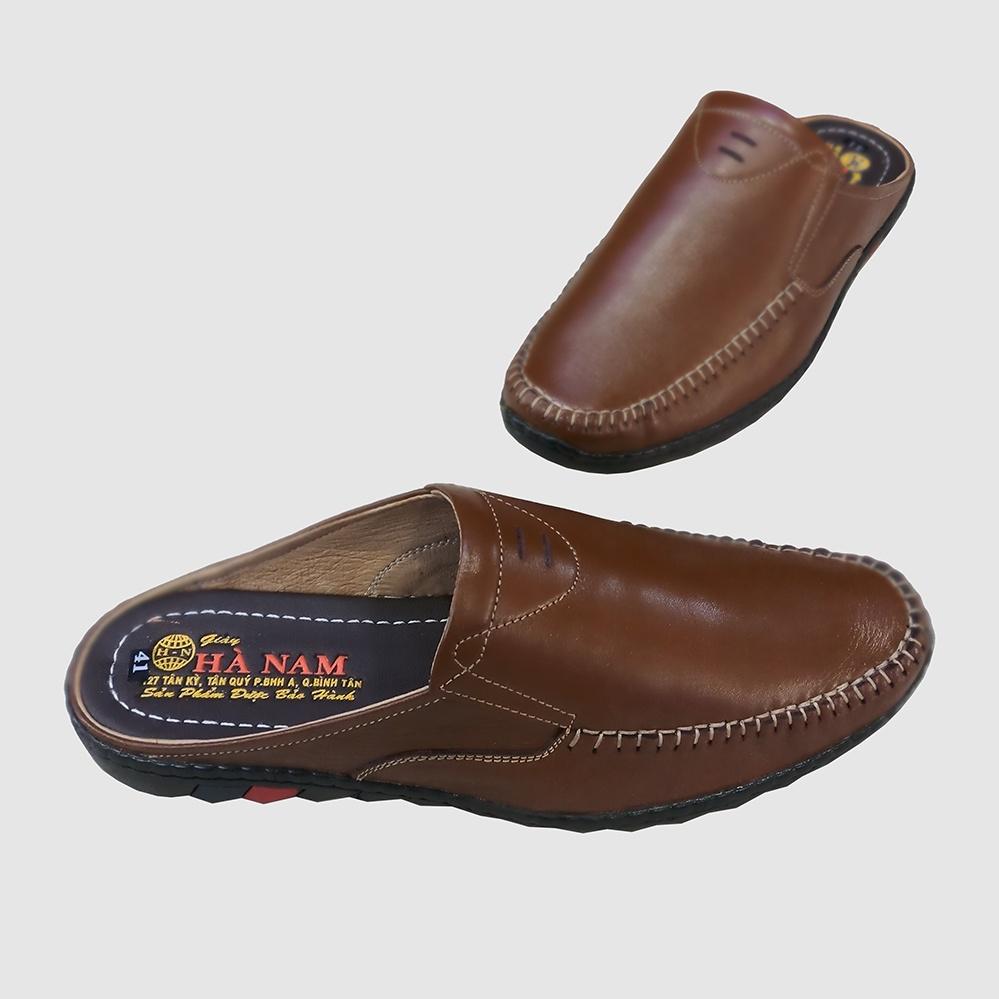 Dép Bít Mũi Nam Da Bò Thật TiTi ĐÔ Cao Cấp GSB20121d