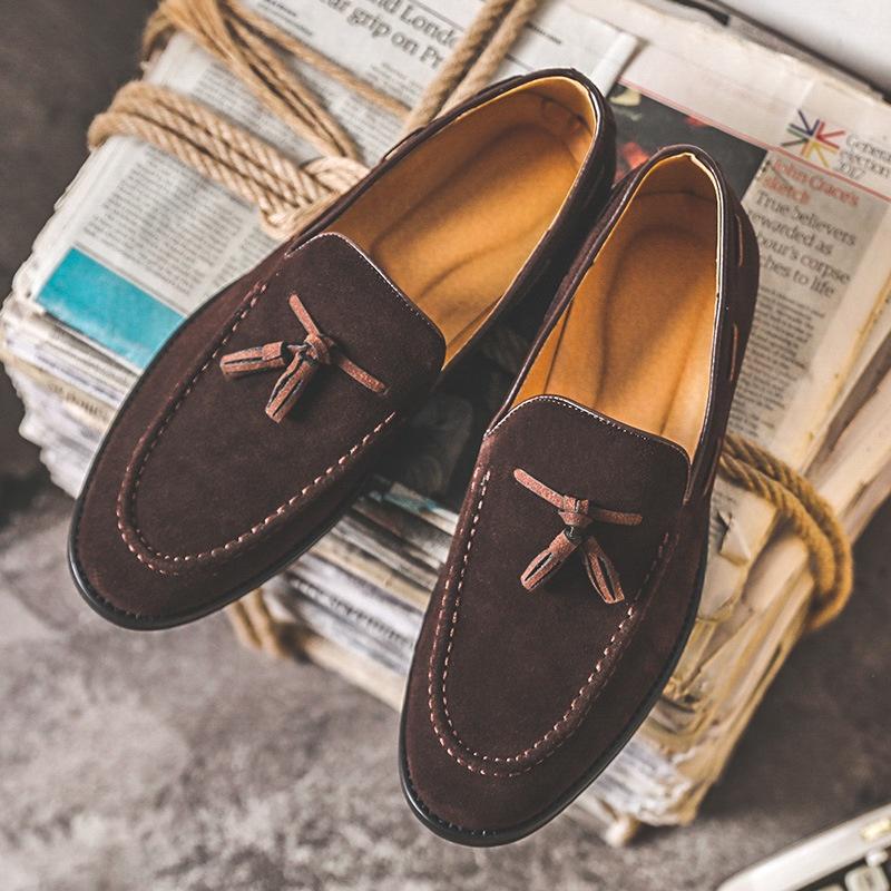 Giày Tây Loafer Tassel nâu (Da lộn